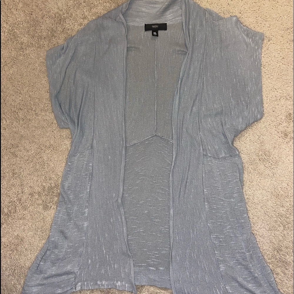 Short Sleeve Grey Cardigan, XL